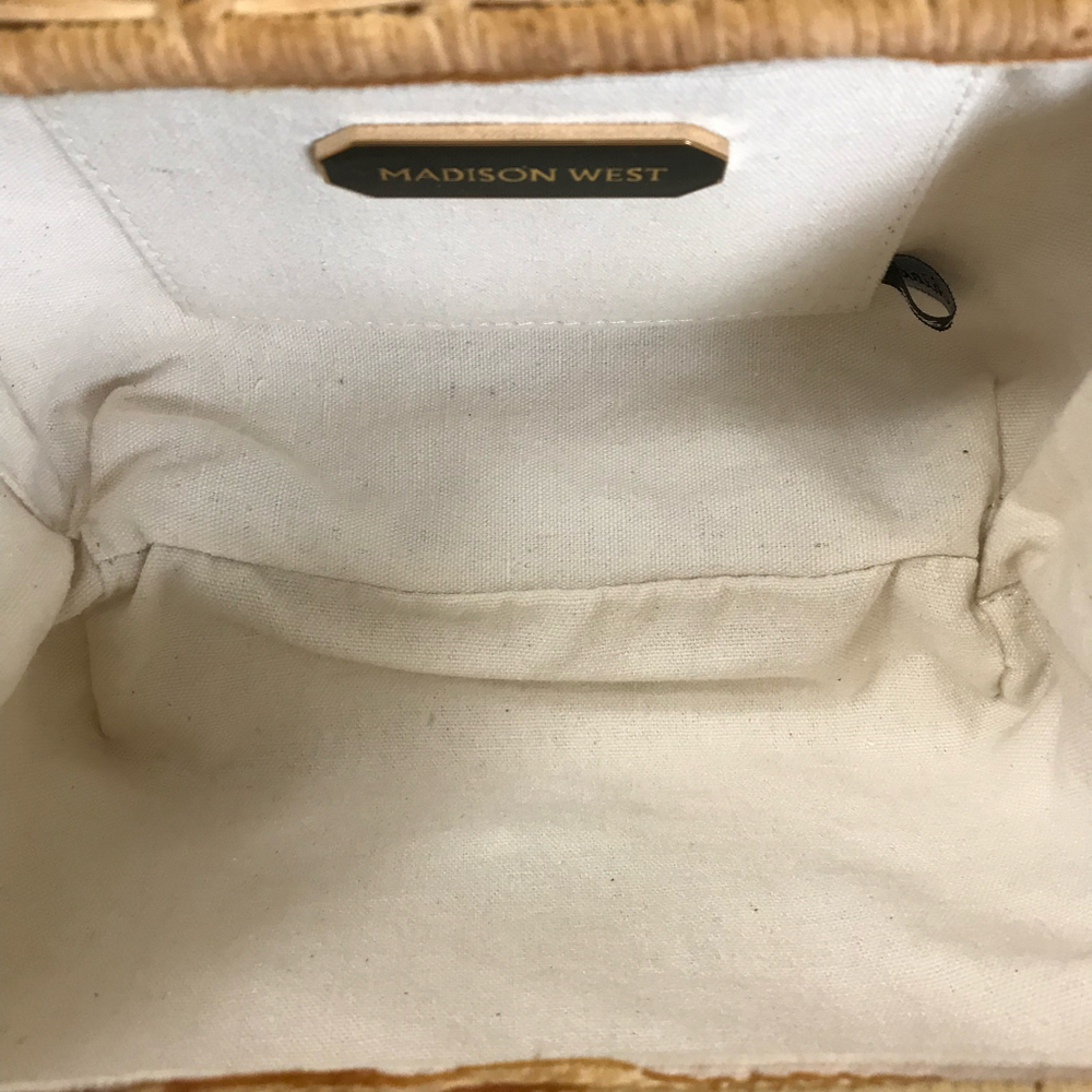 Madison West Madeline Crossbody Straw & Vegan Leather Satchel Crossbody NWT - Picture 3 of 7